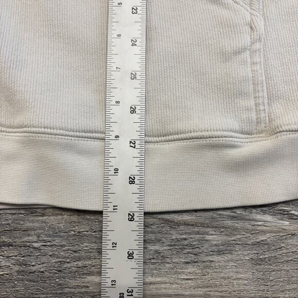 Vintage Y2K Nike White Mens XXL Full Zip Spell Out Swoosh Ribbed Pocket Hoodie - Picture 7 of 11